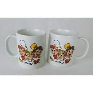 Kellogg SNAP CRACKLE POP 2001 Rice Krispies Cereal Set Of 2 Coffee Mugs